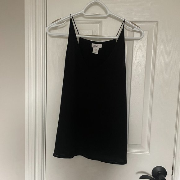 NWOT MATTISON BLACK SILK TANK - Picture 3 of 5